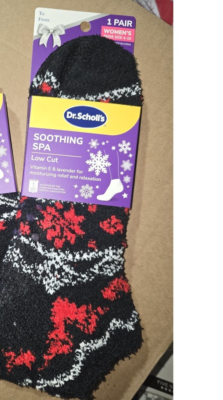 New Dr. Scholl's Soothing Spa Socks Womens 1 PAIR Low Cut Vitamin E Lavender s29